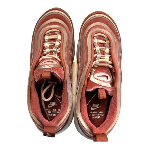Nike Air Max 97 Ultra Women's Dusty Peach Velvet White Sneakers Shoes Size 6.5 - Picture 6 of 8